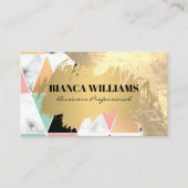 Carte De Visite Fond d'or | Motif moderne géométrique (Devant)