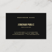 Carte De Visite Fond en Or Noir Créatif Moderne Plain Luxe (Devant)