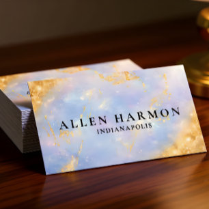 Carte De Visite Fond en pierre d'opale bleue avec paillettes perso