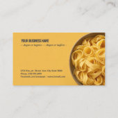 Carte De Visite Fond jaune vibrant avec bol de pâtes (Dos)