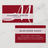 Carte De Visite Fond Marron Moderne Monogramme (Devant / Derrière)