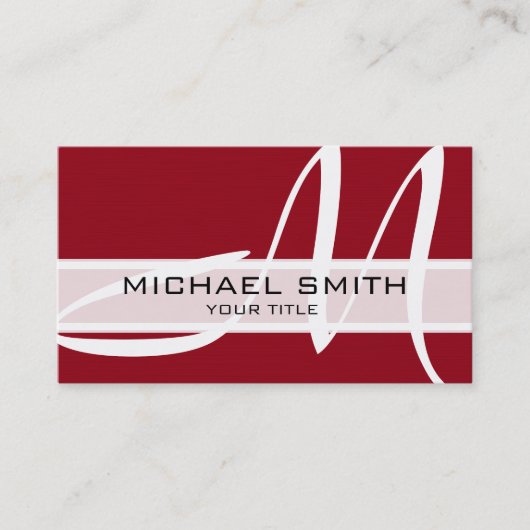 Carte De Visite Fond Marron Moderne Monogramme (Devant)