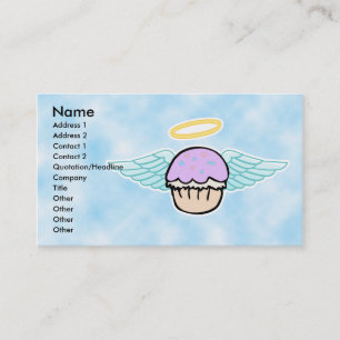 Carte De Visite fond nuageux, ange cupcake sans texte, Nom, ...