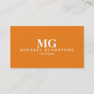 Carte De Visite Fond orange monogramme