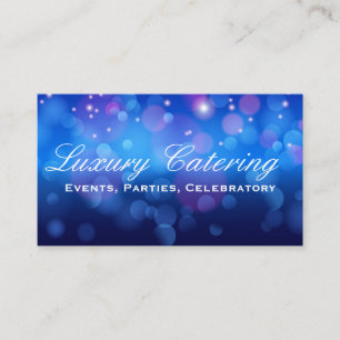 Carte De Visite Fond scintillant à bokeh bleu