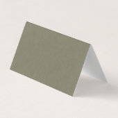 Carte De Visite Fond texturé vert olive calme et simple (Dos)