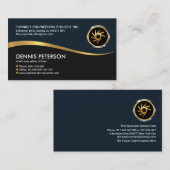 Carte De Visite Fondateur de Creative Faux Gold Line Wave (Devant / Derrière)