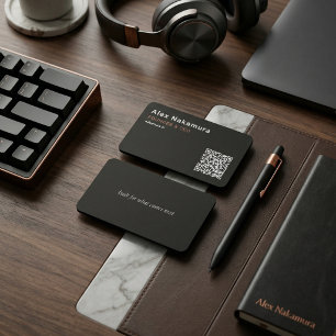 Carte De Visite Fondateur de startup technologique Code QR minimal