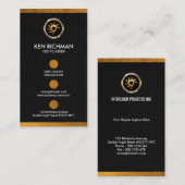 Carte De Visite Fondateur d'or de Président spécial de points et (Devant / Derrière)