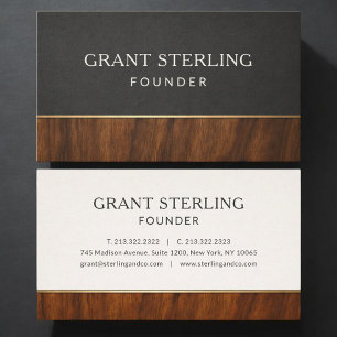 Carte De Visite Fondateur Moderne Bois Professionnel