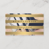 Carte De Visite Fondation des pinceaux de maquillage à bandes d'or (Devant)