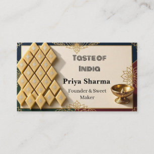 Carte De Visite Fondatrice et fabricante de friandises Diwali Swee