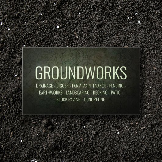 Carte De Visite Fondements Paysage Architecte Vert foncé