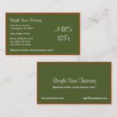 Carte De Visite Fondements verts de conseil (Devant / Derrière)