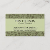 Carte De Visite Fonds d'écran Feuille de la succursale William Mor (Dos)