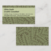 Carte De Visite Fonds d'écran Feuille de la succursale William Mor (Devant / Derrière)