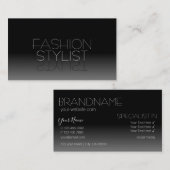 Carte De Visite Font de miroir noir et blanc élégant Simplement él (Devant / Derrière)