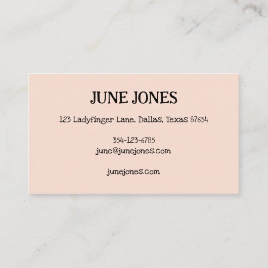 Carte De Visite Font fait main Wonky Texte Chic Personnalisé Whims (Dos)