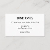 Carte De Visite Font fait main Wonky Texte Chic Personnalisé Whims (Dos)
