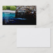 Carte De Visite fontaine en pierre dans une piscine de plain-pied (Devant / Derrière)