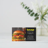 Carte De Visite Food Diner Beef Bacon Egg Burger House Restaurant (Debout devant)