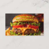 Carte De Visite Food Diner Beef Bacon Egg Burger House Restaurant (Dos)