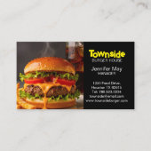 Carte De Visite Food Diner Beef Bacon Egg Burger House Restaurant (Devant)