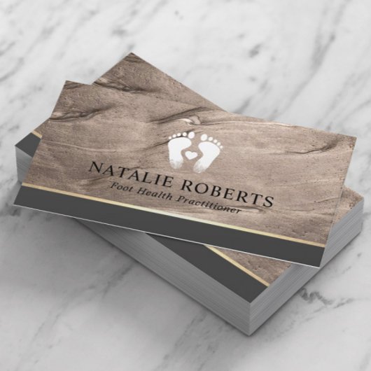 Carte De Visite Foot Massage Therapist Modern Bronze Podiatrist
