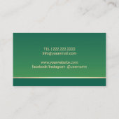 Carte De Visite Foot Massage Therapy Podiatrist Elegant Green Spa (Dos)