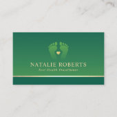 Carte De Visite Foot Massage Therapy Podiatrist Elegant Green Spa (Devant)