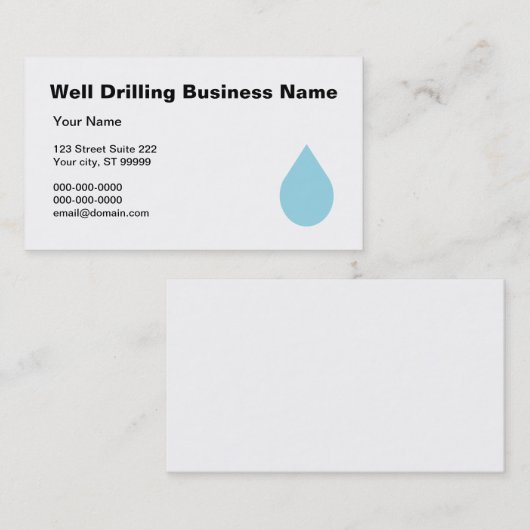 Carte De Visite Forage de puits (Devant / Derrière)