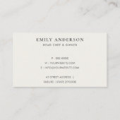 CARTE DE VISITE FORC À POIGNON EN CHEF MINIMAL ÉLÉGANT GRIS BLANC (Dos)