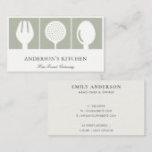 CARTE DE VISITE FORC À POIGNON EN CHEF MINIMAL ÉLÉGANT GRIS BLANC (Devant / Derrière)