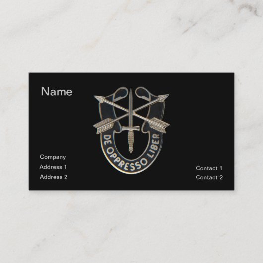 Carte De Visite Forces spéciales (Devant)