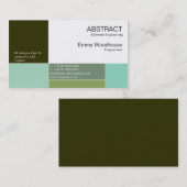 Carte De Visite Forest Green abstrait et Aqua (Devant / Derrière)