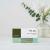 Carte De Visite Forest Green abstrait et Aqua (Debout devant)