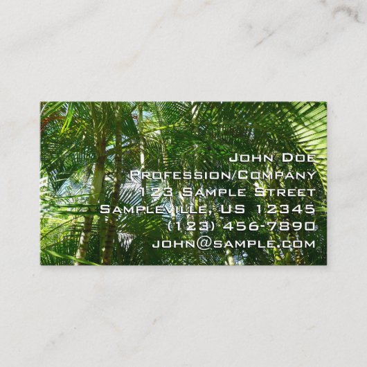 Carte De Visite Forest of Palm Trees Tropical Nature (Devant)