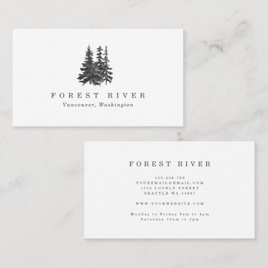 Carte De Visite Forest River Rustic (Devant / Derrière)