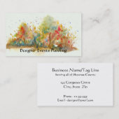 Carte De Visite Forêt abstraite d'arbres d'art de paysage (Devant / Derrière)