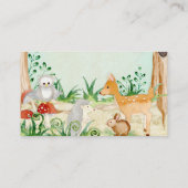 Carte De Visite Forêt Animaux Chouette des cerfs Demande de réserv (Dos)