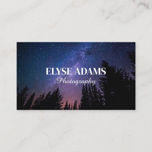 Carte De Visite Forêt céleste Starry Night Sky Trees (Devant)