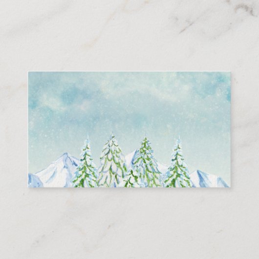 Carte De Visite Forêt d'aquarelle Joyeux Noël (Dos)