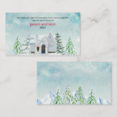 Carte De Visite Forêt d'aquarelle Joyeux Noël (Devant / Derrière)