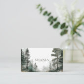 Carte De Visite Forêt d'aquarelle minimaliste moderne (Debout devant)