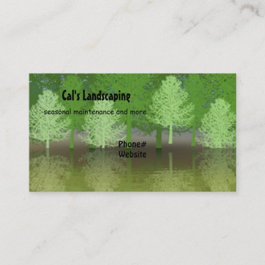 Carte De Visite Forêt d'arbres Design paysager (Devant)