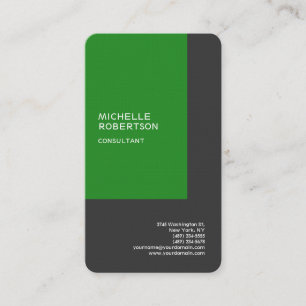 Carte De Visite Forêt de lin Gris vert minimaliste moderne
