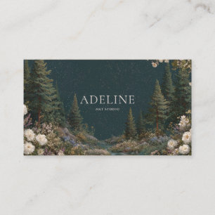 Carte De Visite Forêt de nuit céleste Starry Floral