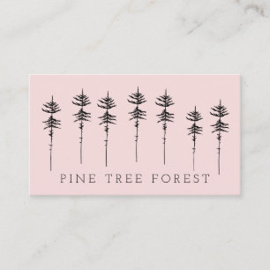Carte De Visite Forêt de pins botaniques roses