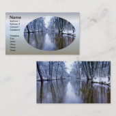 Carte De Visite Forêt d'hiver avec beau ruisseau (Devant / Derrière)