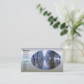 Carte De Visite Forêt d'hiver avec beau ruisseau (Debout devant)